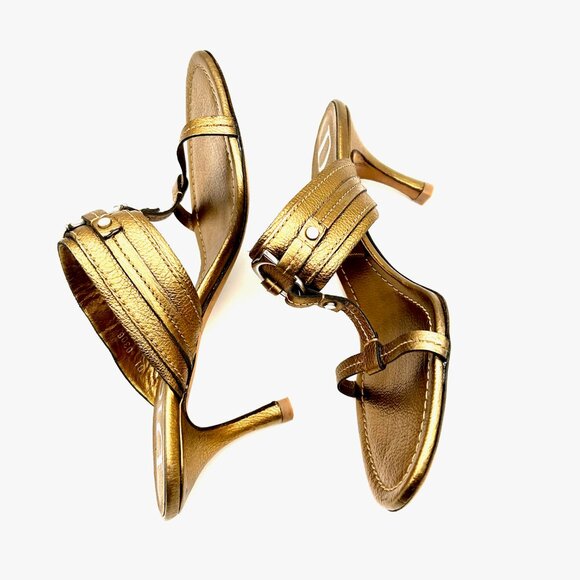 Christian Dior Sandals in Metallic Leather - Picture 4 of 12